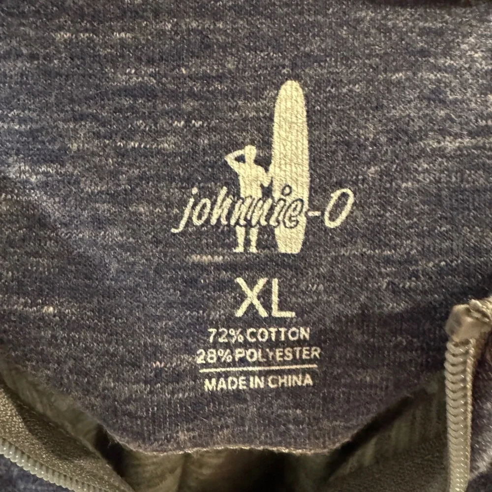 Johnnie-O Willem Full Zip Jacket Mens XL Indigo Heather JMJK2190 Mock Neck‎